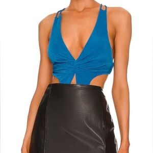 h:ours Revolve Brianna Bodysuit in Blue XL NWT New